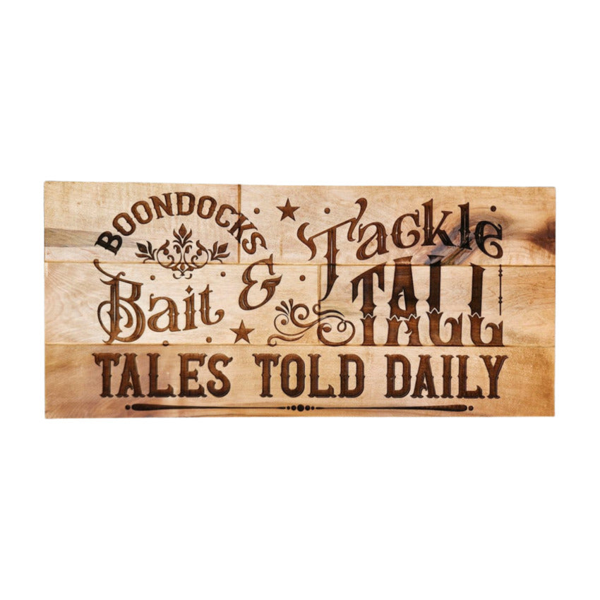 Personalized wood sign decor by Artisan Branding Company. Bait and Tackle