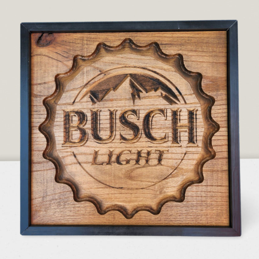 Personalized wood sign decor by Artisan Branding Company. Busch Light