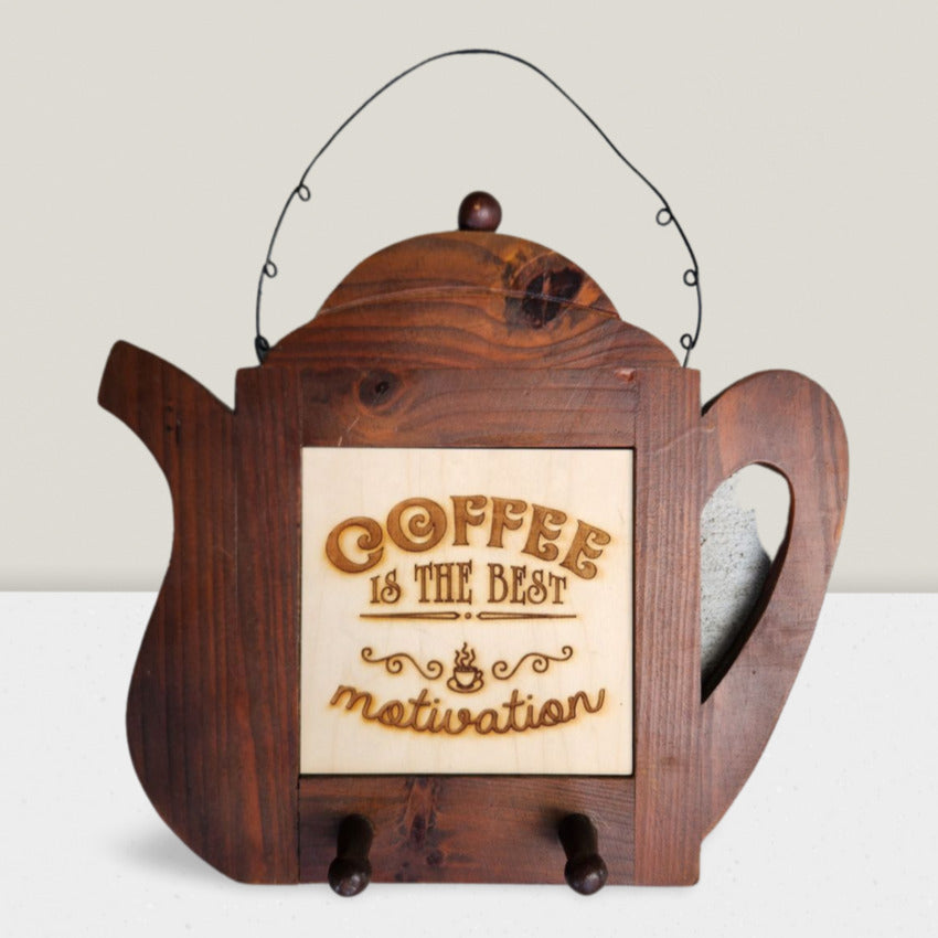 Personalized wood sign decor by Artisan Branding Company. Coffee Motiviation