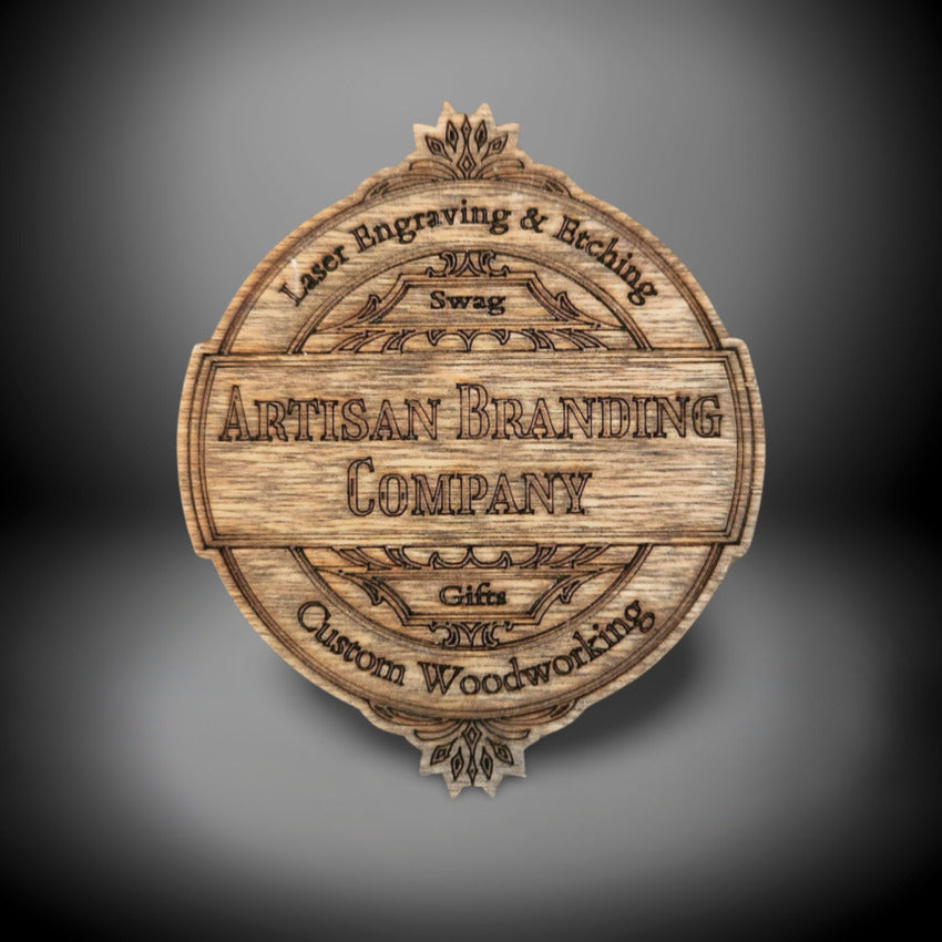 Artisan Branding Company signature custom wood business tokens.