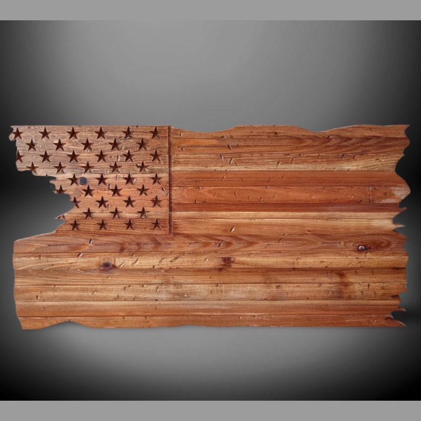Handcrafted home wall decor by Artisan Branding Company. Distressed Flag