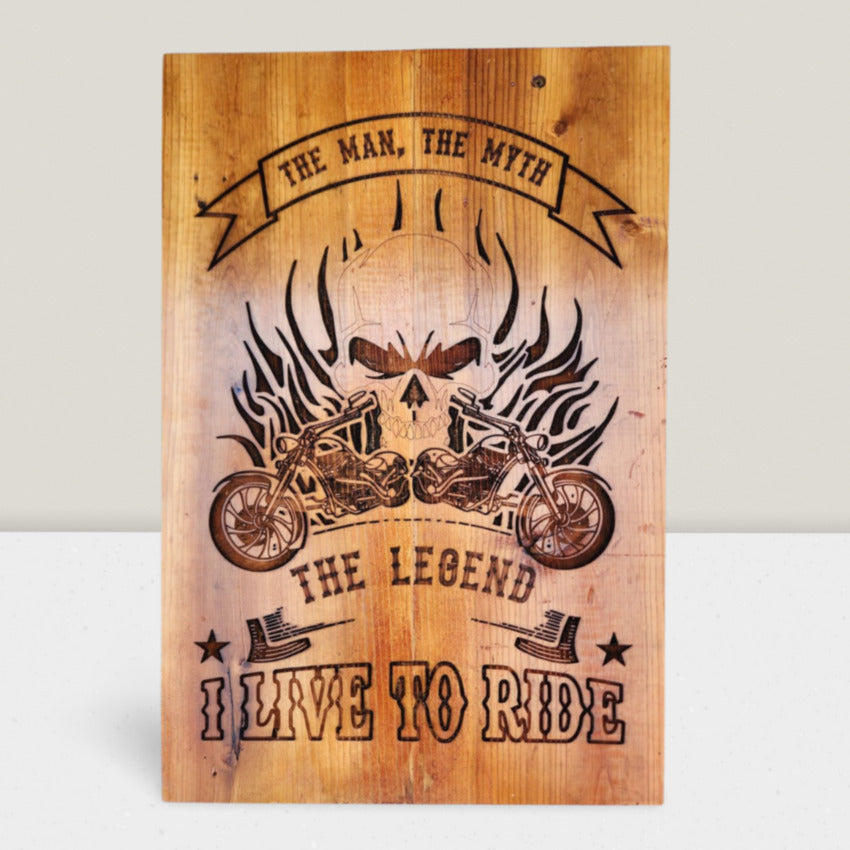 Personalized wood sign decor by Artisan Branding Company. Live to Ride