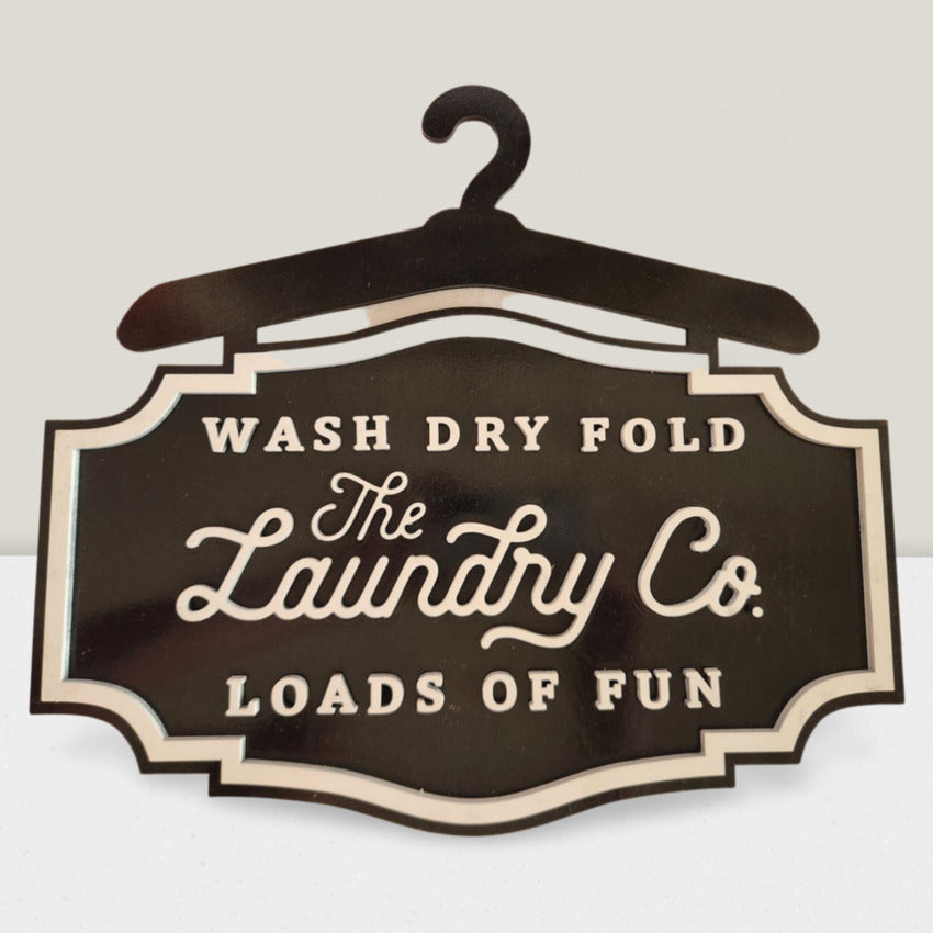 Personalized wood sign decor by Artisan Branding Company. Laundry