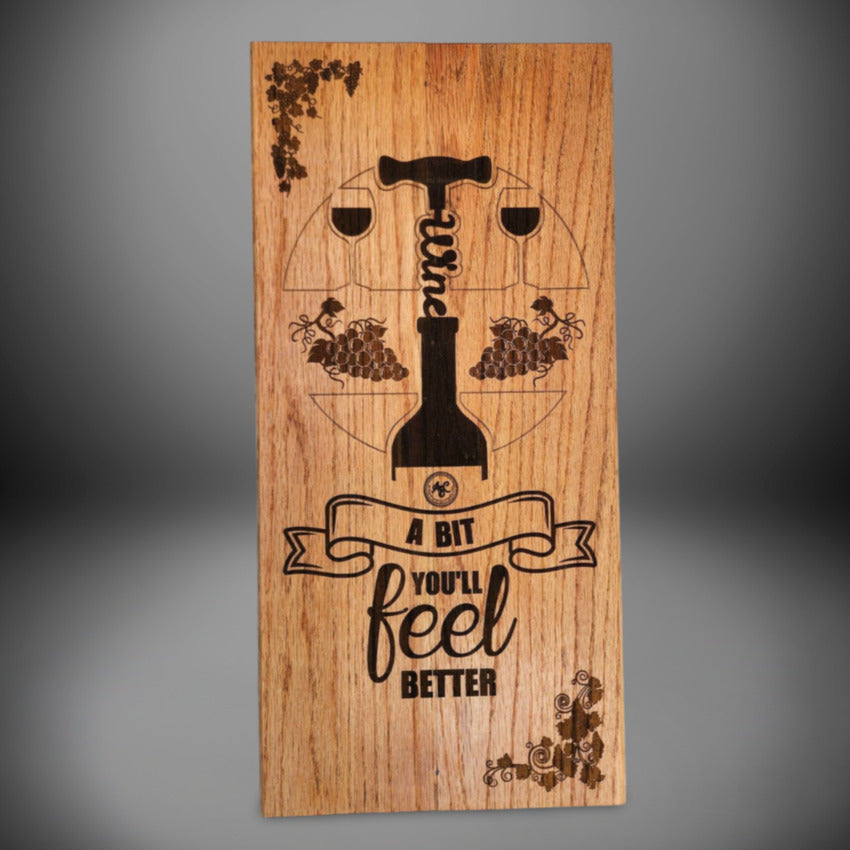 Personalized wood sign decor by Artisan Branding Company. Wine A Bit