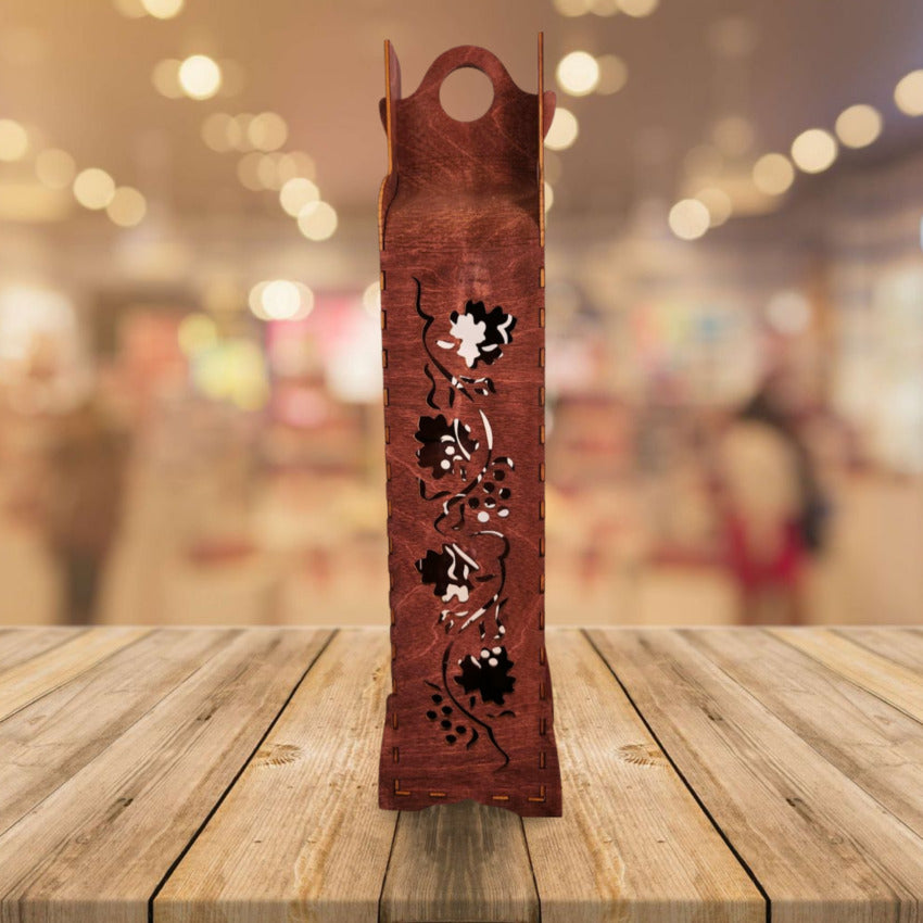 Handcrafted dark vines wine bottle gift box by Artisan Branding Company.