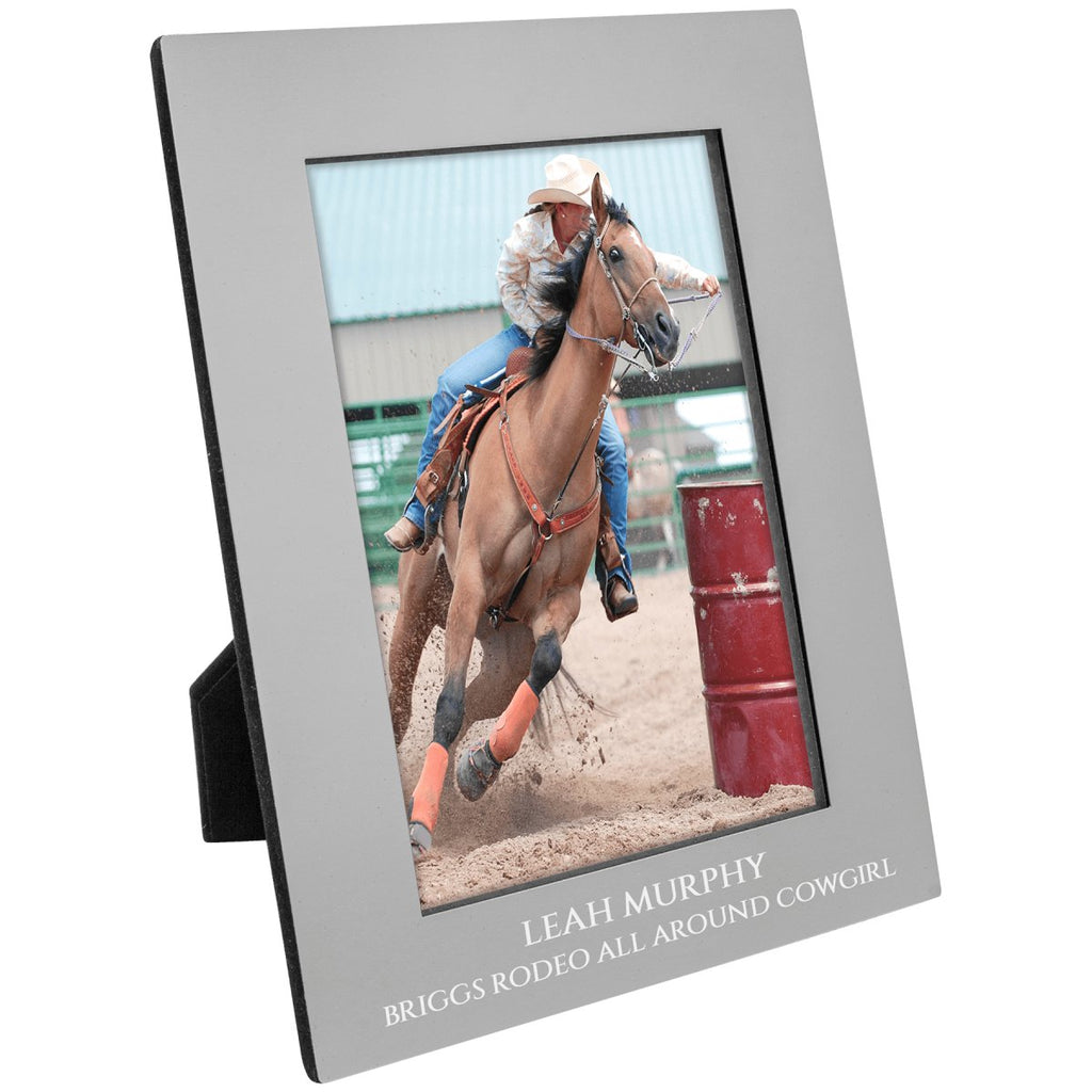 Anodized Aluminum Photo Frame 4" x 6" Gray w/Silver Engraving at Artisan Branding Company