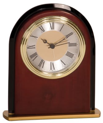 Arch Clock 6 1/2" -Mahogany Finish at Artisan Branding Company