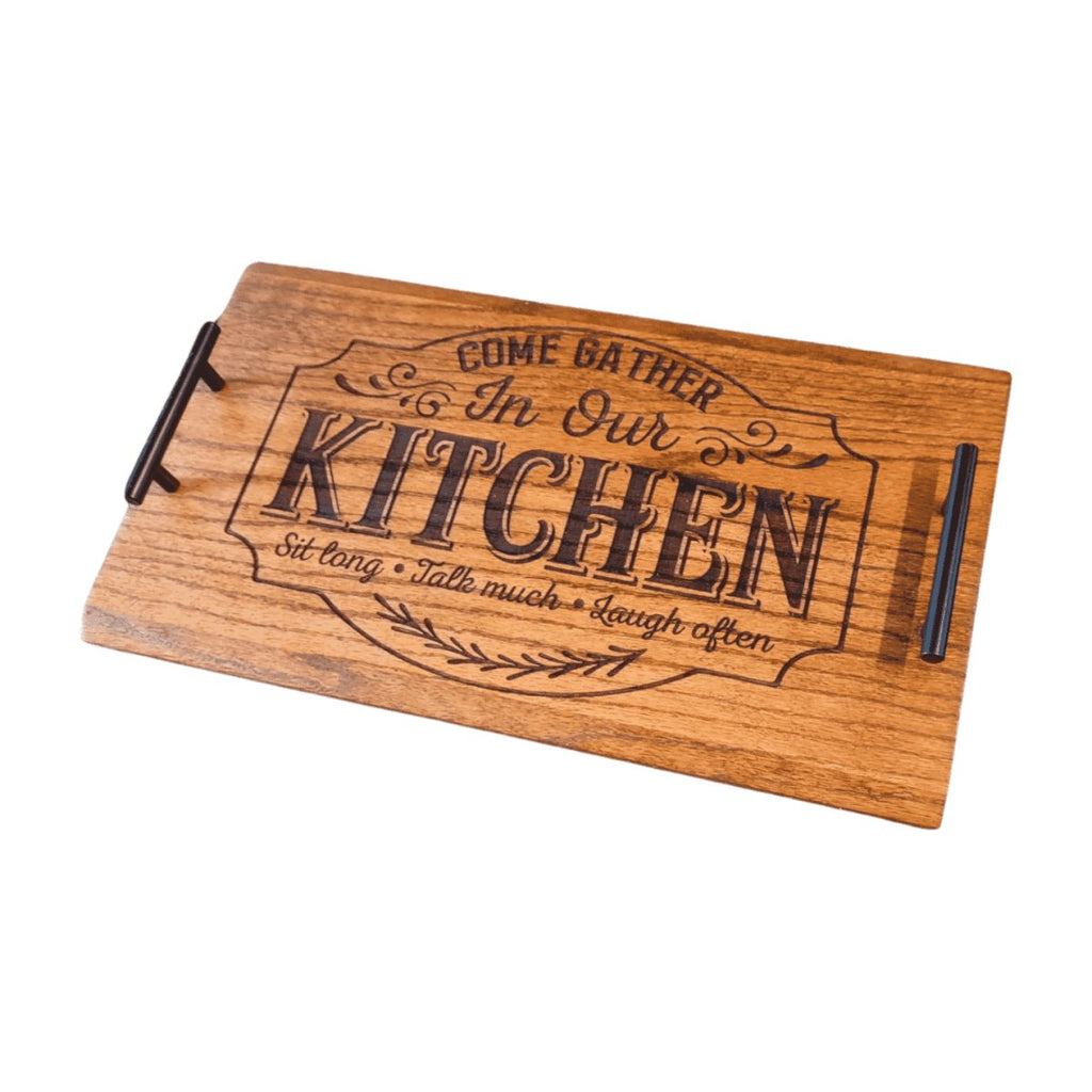 Ash Live Edge Serving Tray w/Handles 16" Length at Artisan Branding Company