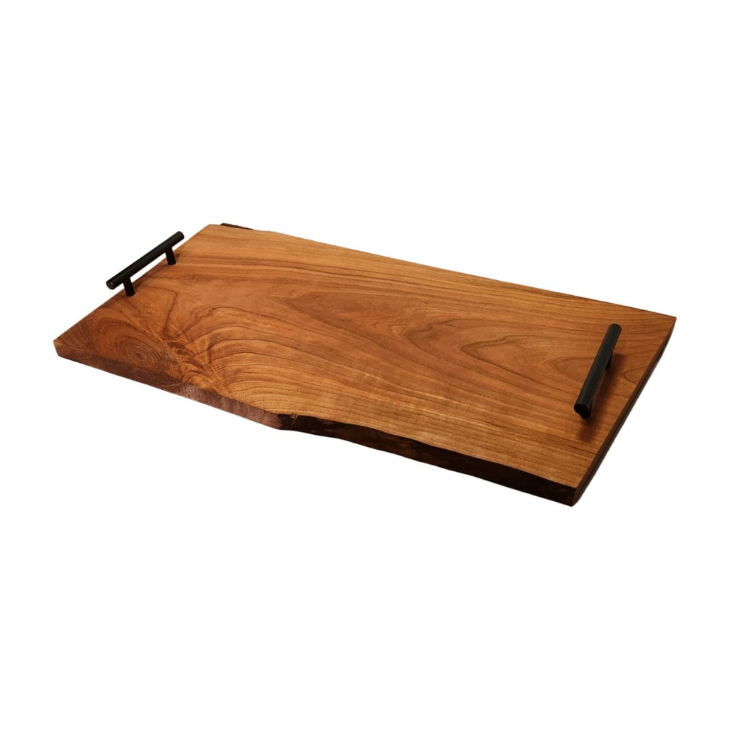 Black Cherry Live Edge Serving Tray w/Handles 16" Length at Artisan Branding Company