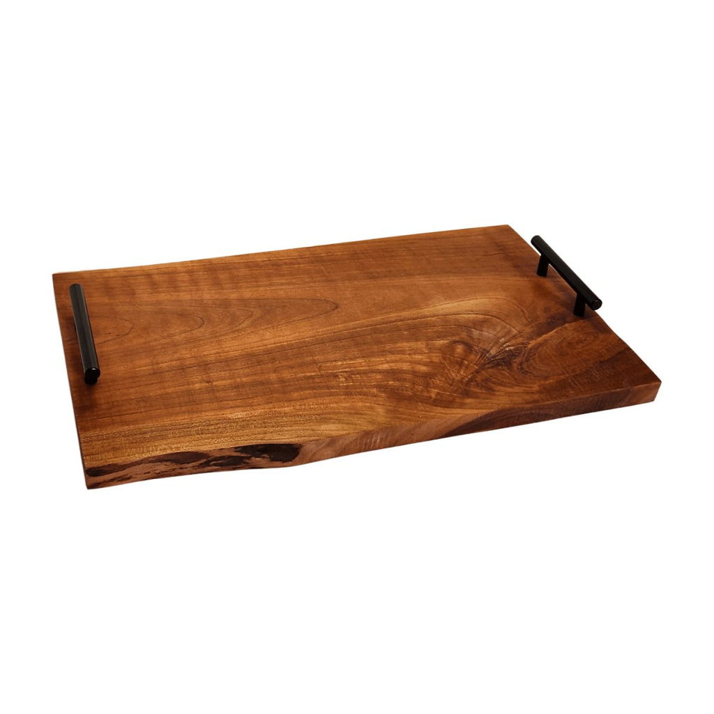 Black Cherry Live Edge Serving Tray w/Handles 16" Length at Artisan Branding Company