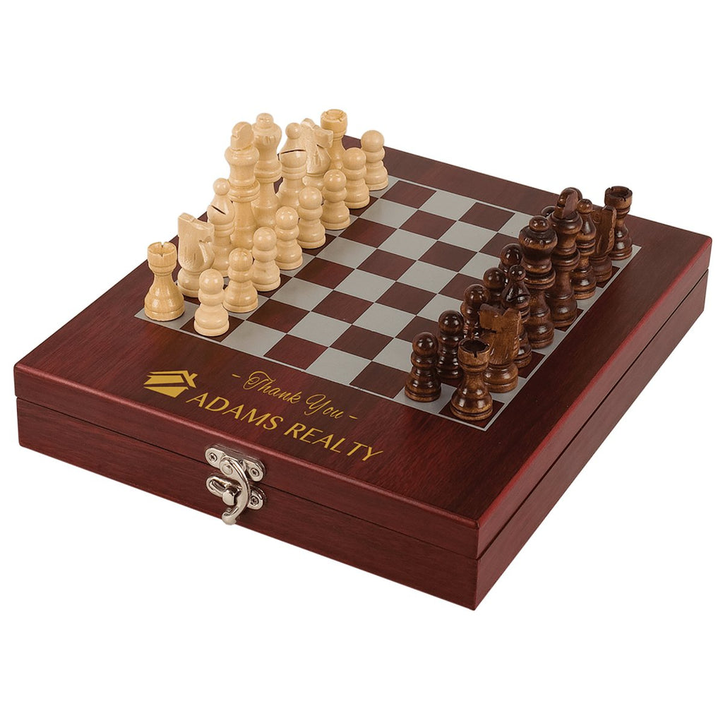 Chess Set 9 1/8" x 10 3/4" -Rosewood Finish at Artisan Branding Company