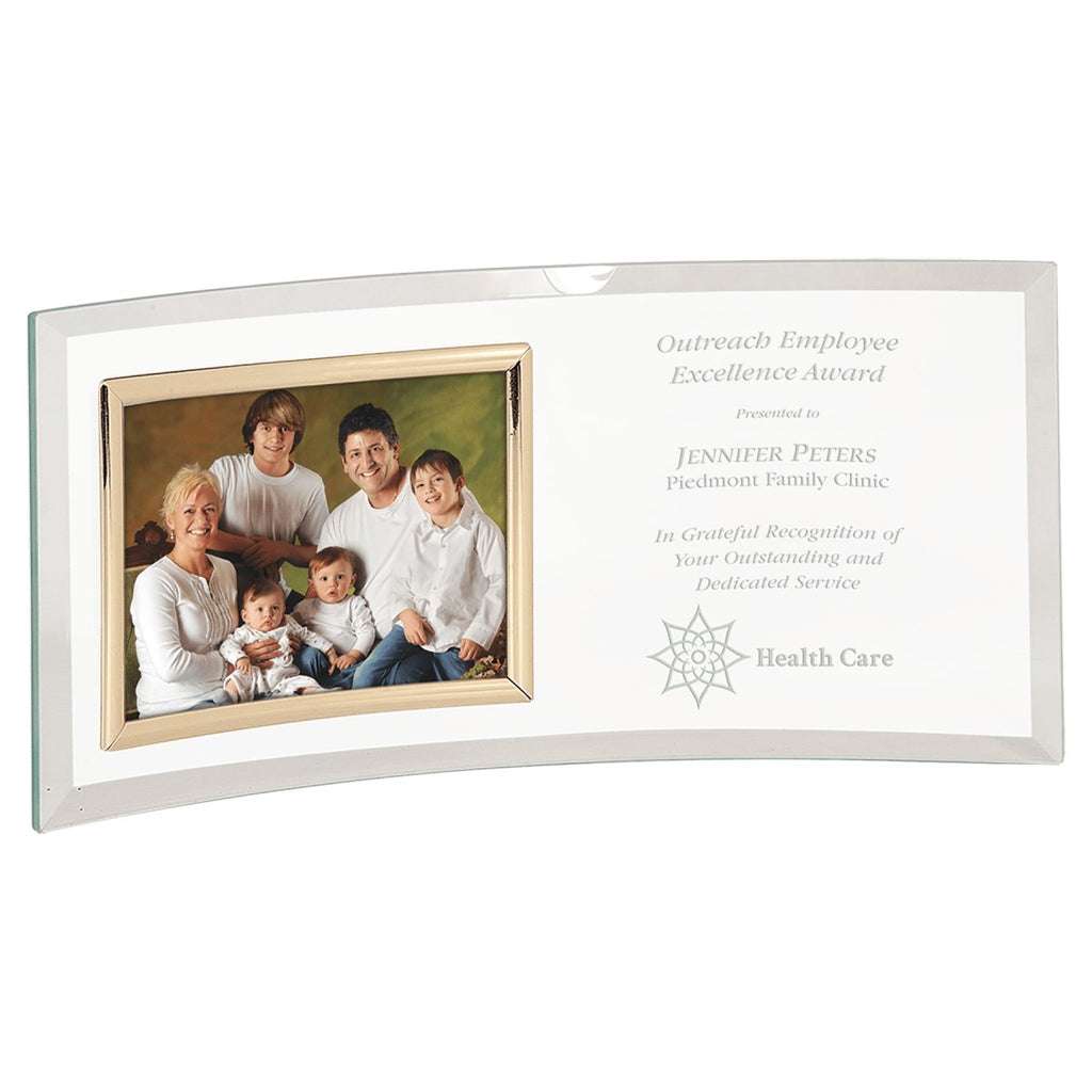 Crescent Picture Frame 5" x 3 1/2" -Jade Glass at Artisan Branding Company