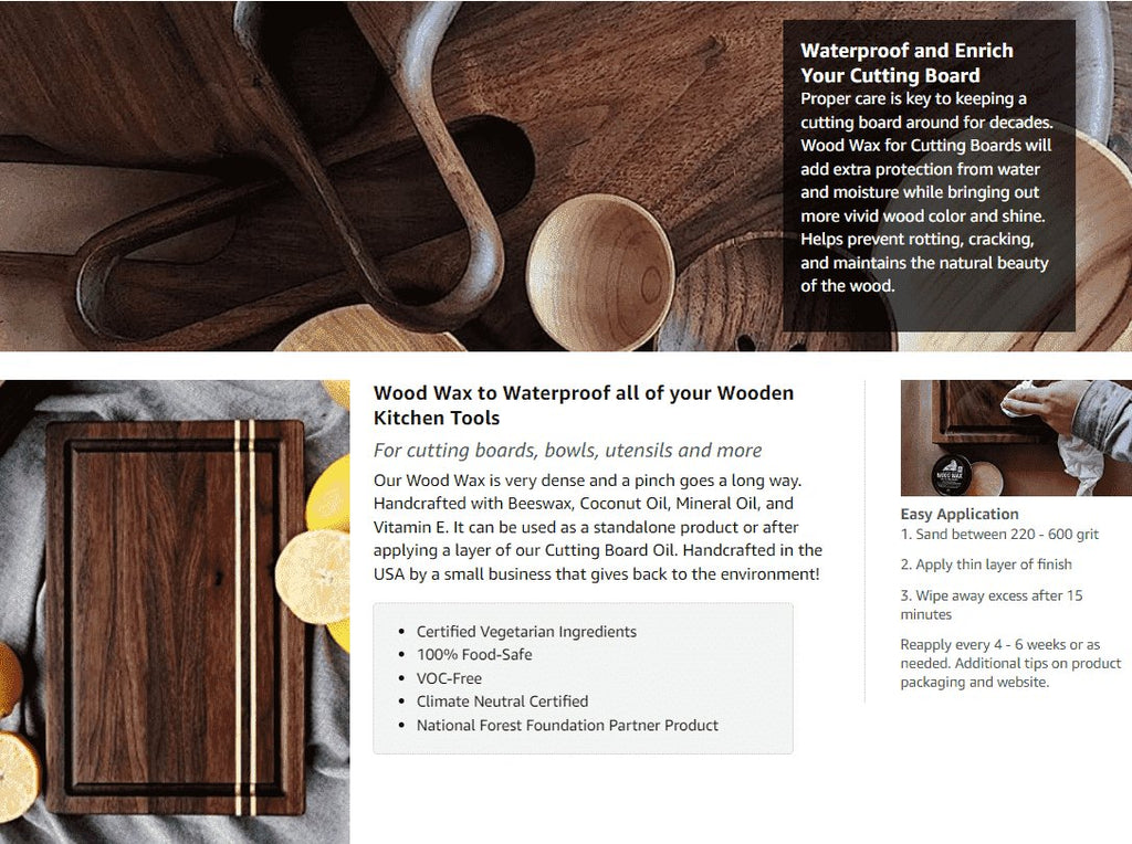 Cutting Board Wood Wax (3oz-14oz) -Walrus Oil 14 oz Container at Artisan Branding Company