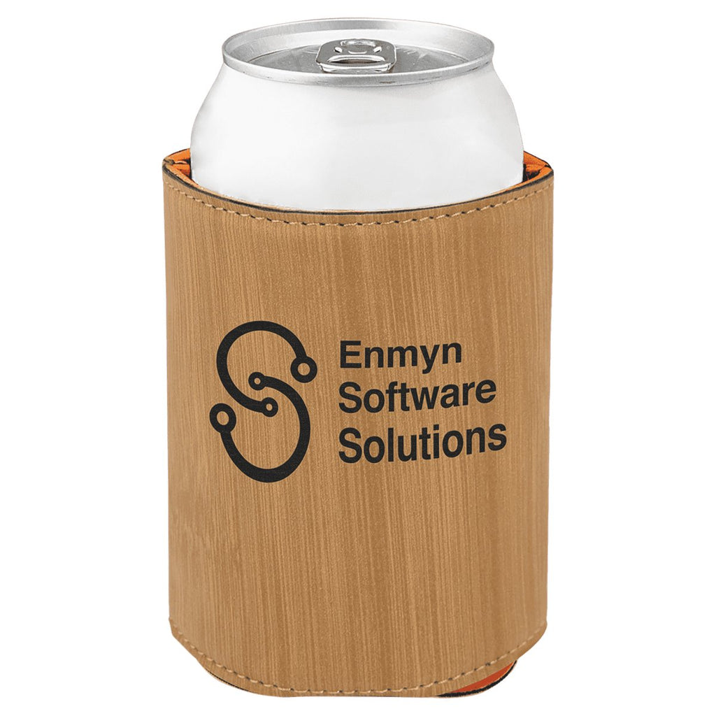 Beverage Holder Leatherette 3 3/4" Bamboo w/Black Engraving at Artisan Branding Company