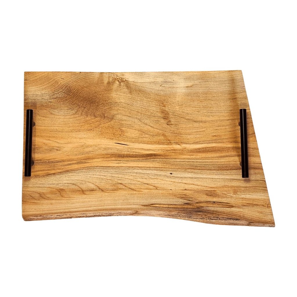 Maple Live Edge Serving Tray w/Handles 16" Length at Artisan Branding Company