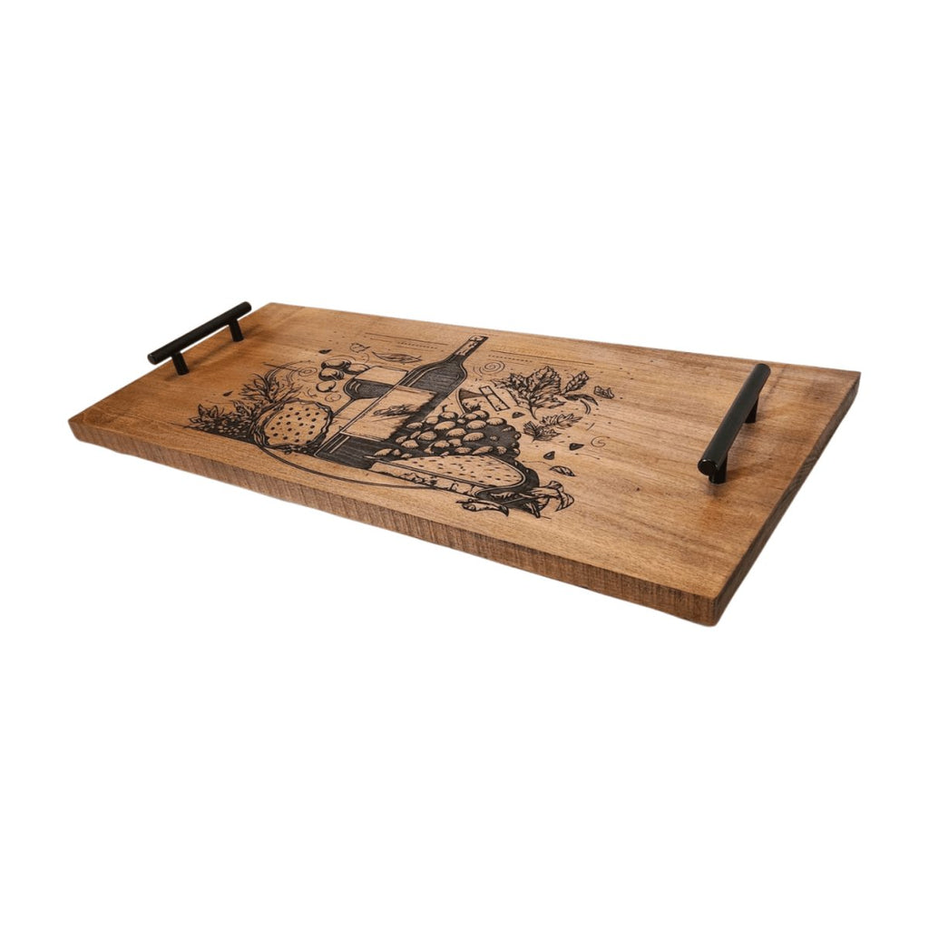 Maple Live Edge Serving Tray w/Handles 16" Length at Artisan Branding Company