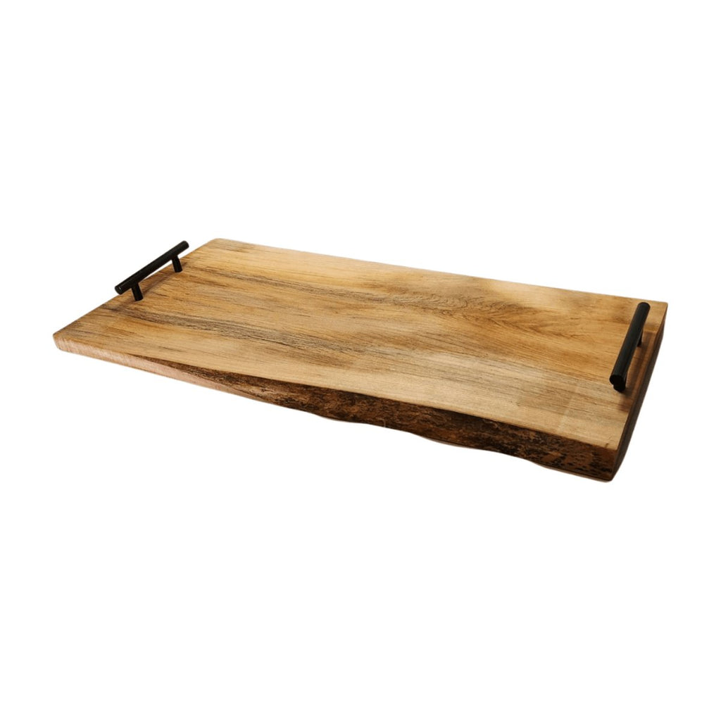 Maple Live Edge Serving Tray w/Handles 16" Length at Artisan Branding Company