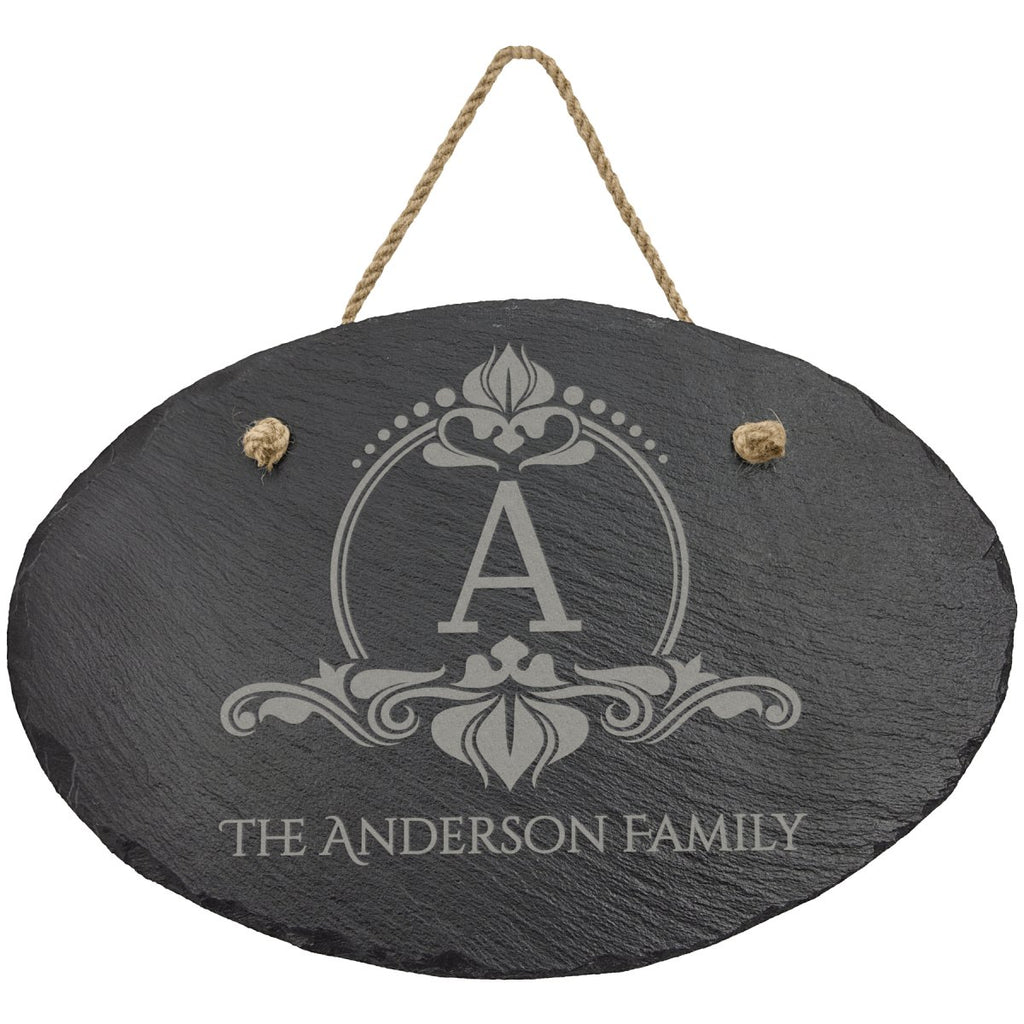Oval Decor with String Hanger 11 3/4" x 7 3/4" -Slate at Artisan Branding Company