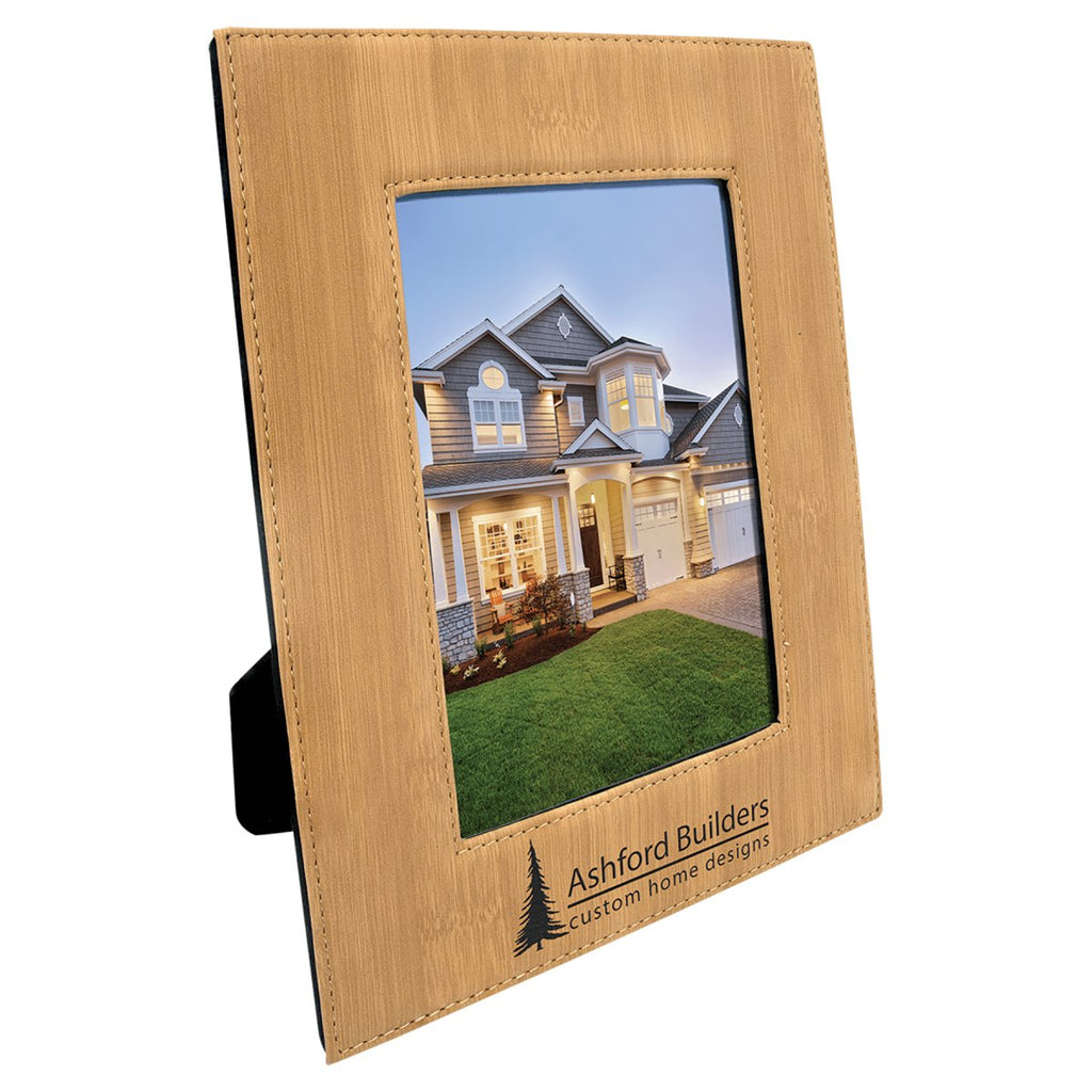 Photo Frame 5" x 7" Leatherette Bamboo w/Black Engraving at Artisan Branding Company