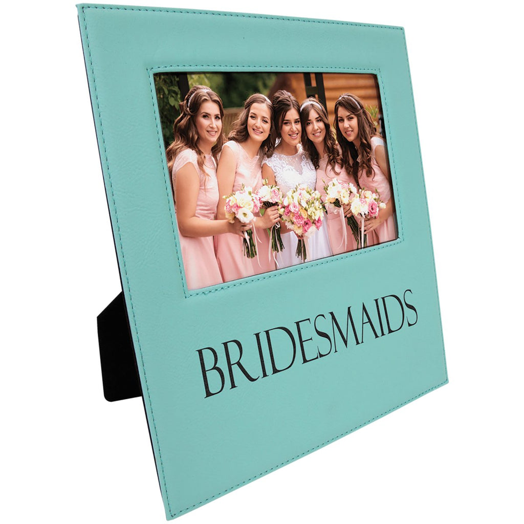 Photo Frame 5" x 7" Leatherette w/Engraving Area Teal w/Black Engraving at Artisan Branding Company