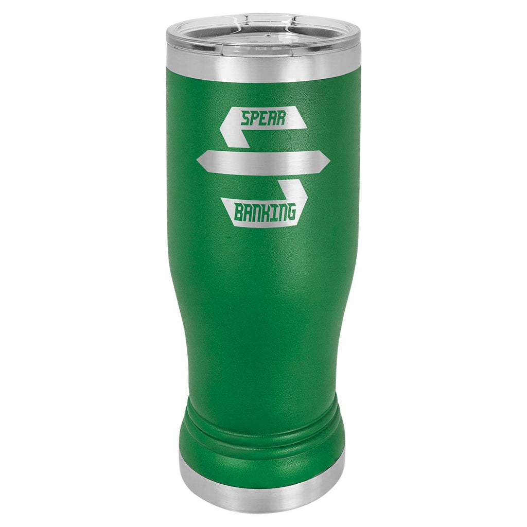 Pilsner Tumbler w/Clear Lid 14oz -Polar Camel Green at Artisan Branding Company