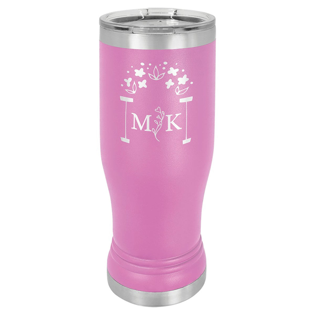 Pilsner Tumbler w/Clear Lid 14oz -Polar Camel Light Purple at Artisan Branding Company