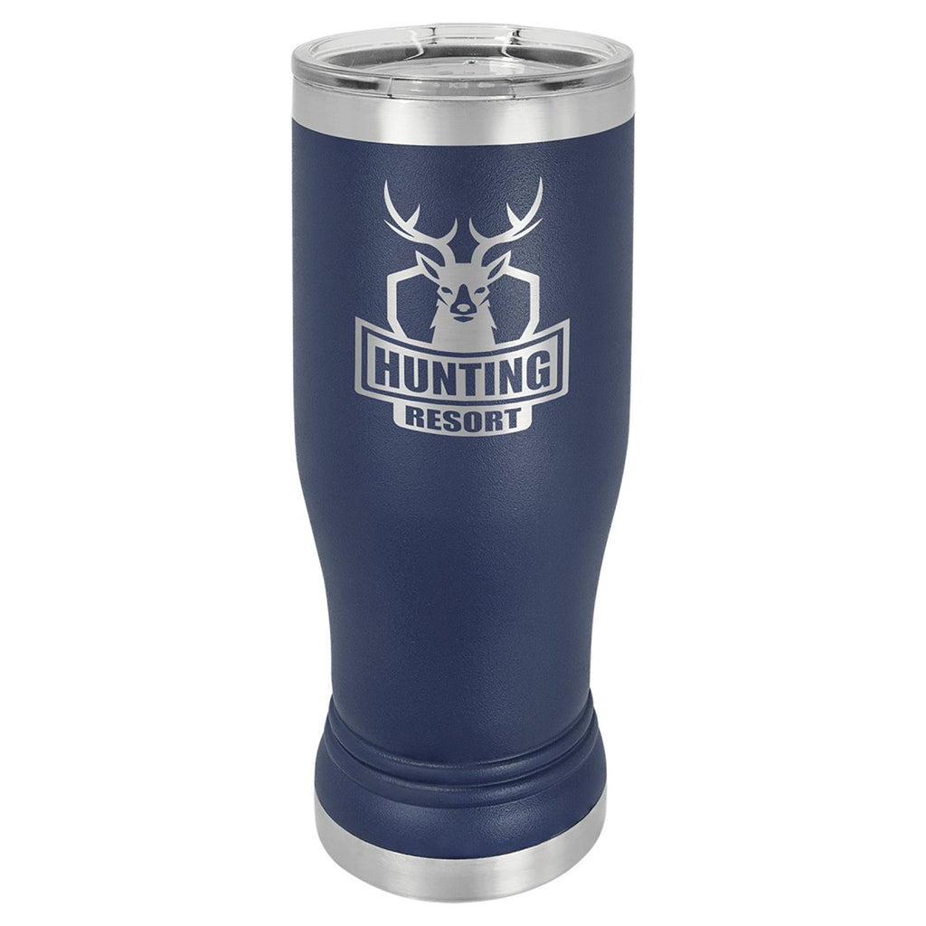 Pilsner Tumbler w/Clear Lid 14oz -Polar Camel Navy Blue at Artisan Branding Company