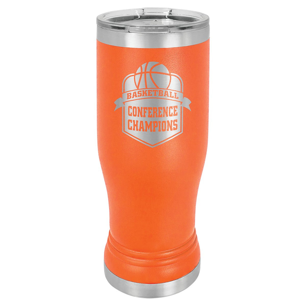 Pilsner Tumbler w/Clear Lid 14oz -Polar Camel Orange at Artisan Branding Company