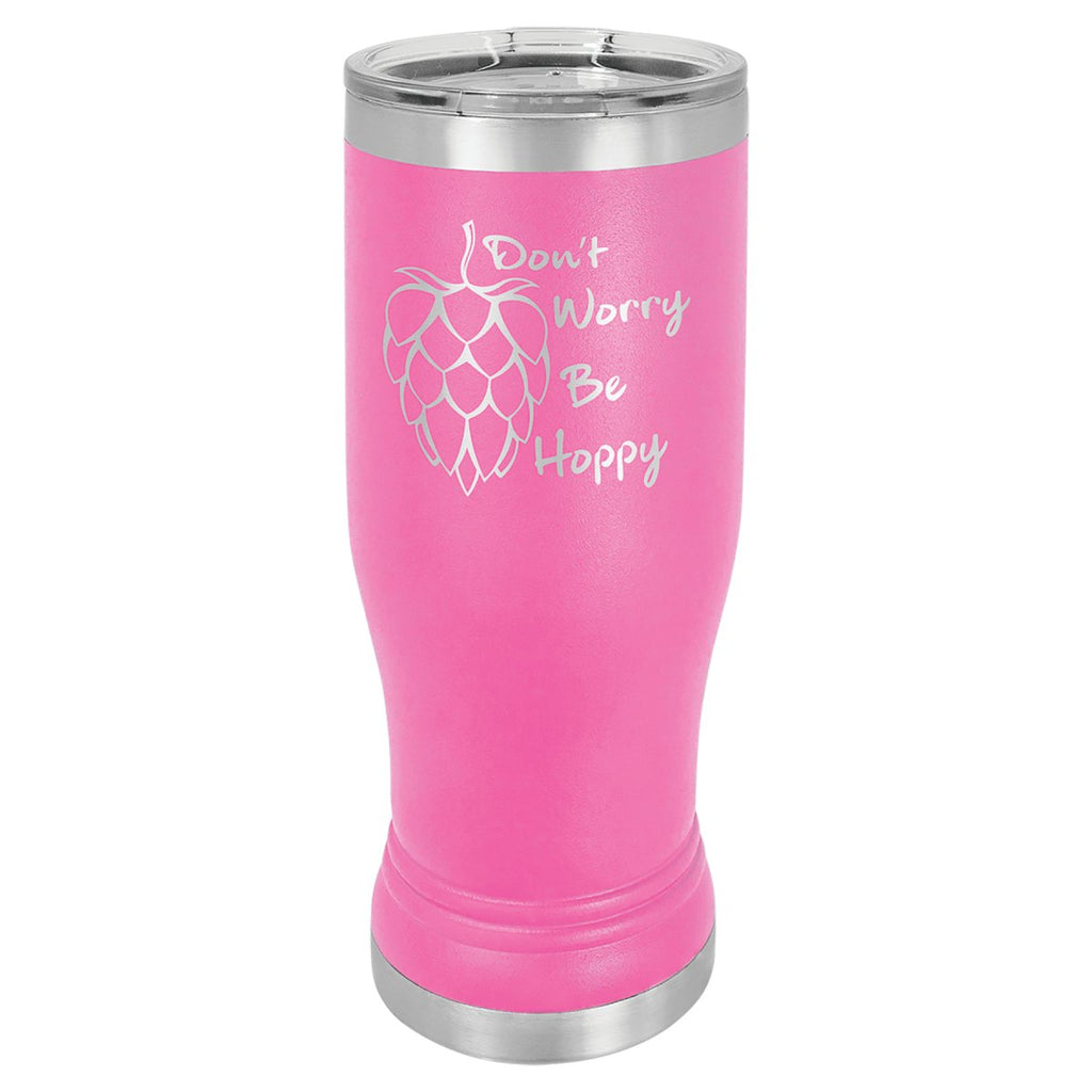 Pilsner Tumbler w/Clear Lid 14oz -Polar Camel Pink at Artisan Branding Company