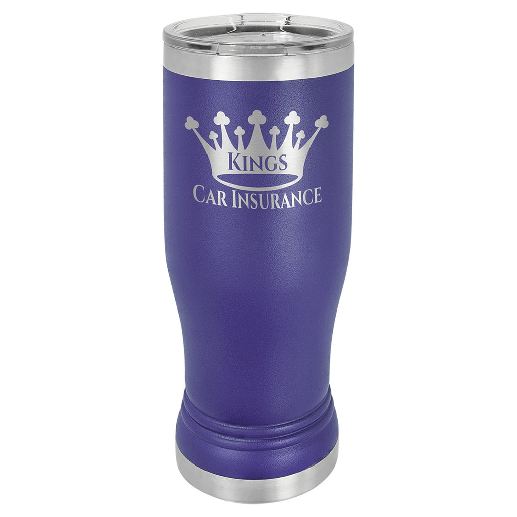 Pilsner Tumbler w/Clear Lid 14oz -Polar Camel Purple at Artisan Branding Company