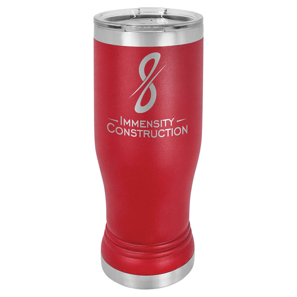 Pilsner Tumbler w/Clear Lid 14oz -Polar Camel Red at Artisan Branding Company