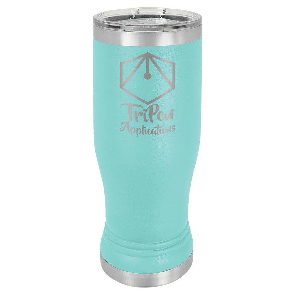 Pilsner Tumbler w/Clear Lid 14oz -Polar Camel Teal at Artisan Branding Company