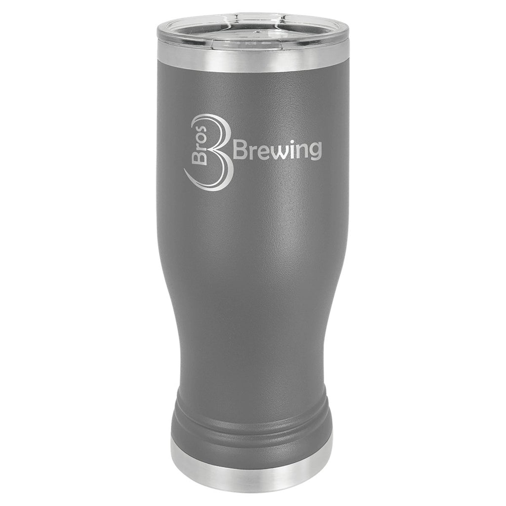 Pilsner Tumbler w/Clear Lid 20oz -Polar Camel Dark Gray at Artisan Branding Company