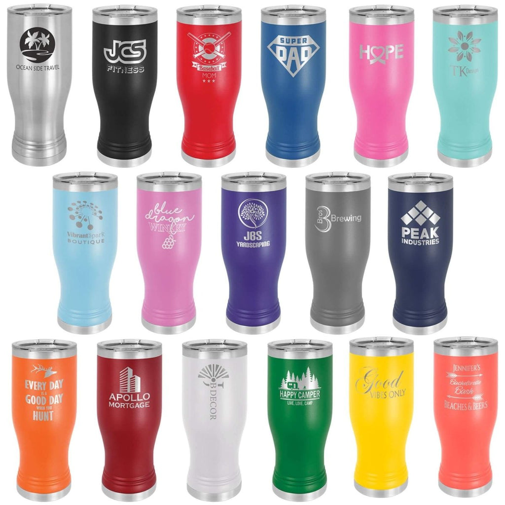 Pilsner Tumbler w/Clear Lid 20oz -Polar Camel Teal at Artisan Branding Company