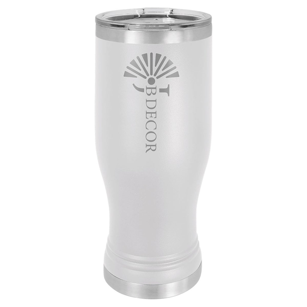 Pilsner Tumbler w/Clear Lid 20oz -Polar Camel White at Artisan Branding Company