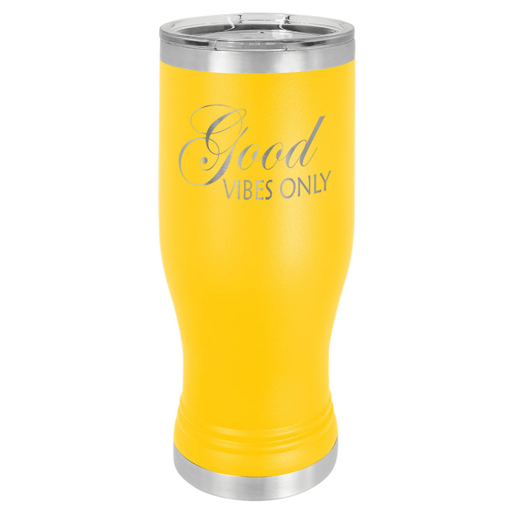 Pilsner Tumbler w/Clear Lid 20oz -Polar Camel Yellow at Artisan Branding Company