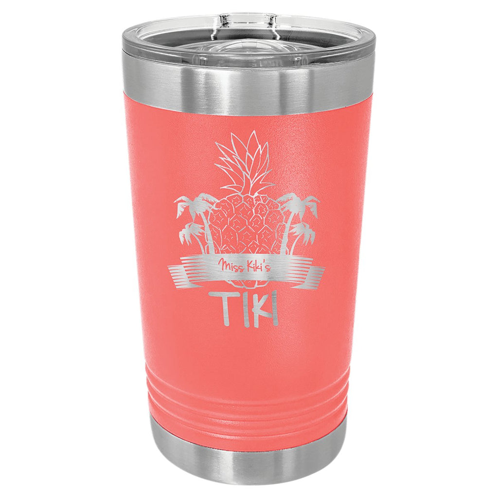 Pint Tumbler w/Slider Lid 16oz -Polar Camel Coral at Artisan Branding Company