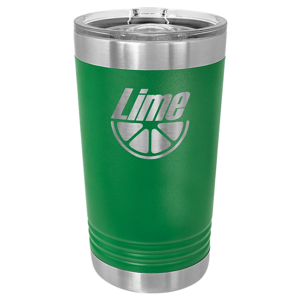 Pint Tumbler w/Slider Lid 16oz -Polar Camel Green at Artisan Branding Company