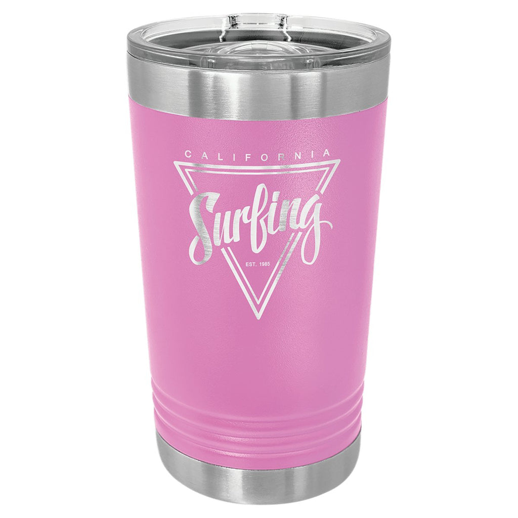 Pint Tumbler w/Slider Lid 16oz -Polar Camel Light Purple at Artisan Branding Company