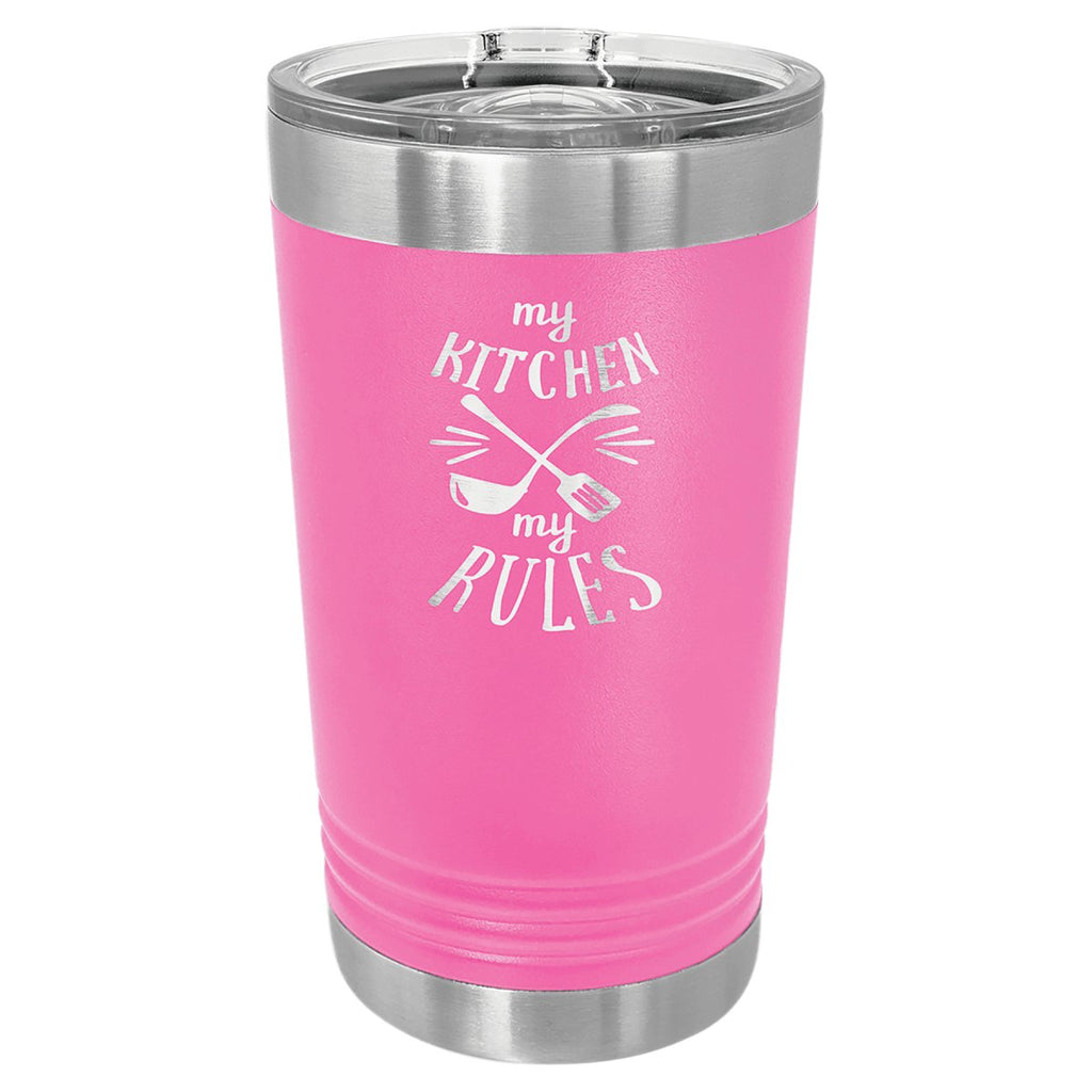 Pint Tumbler w/Slider Lid 16oz -Polar Camel Pink at Artisan Branding Company