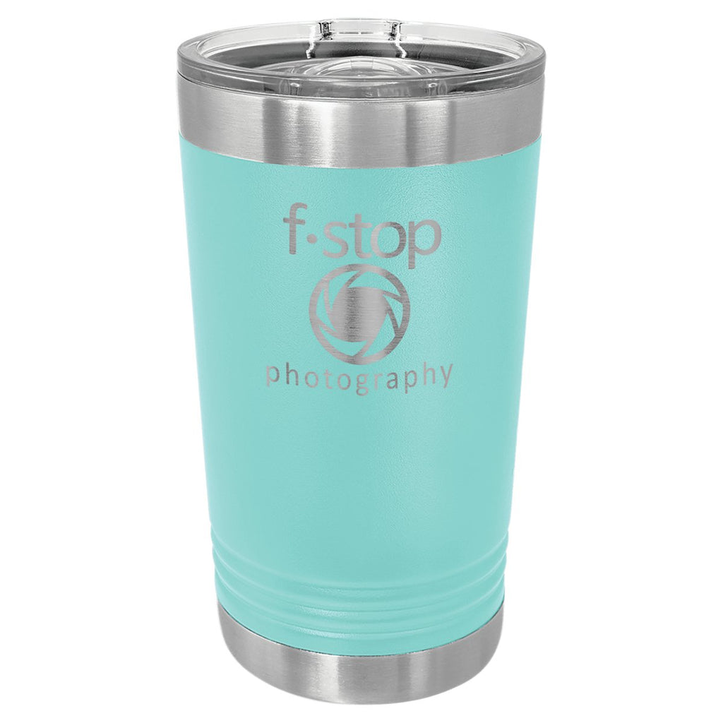 Pint Tumbler w/Slider Lid 16oz -Polar Camel Teal at Artisan Branding Company