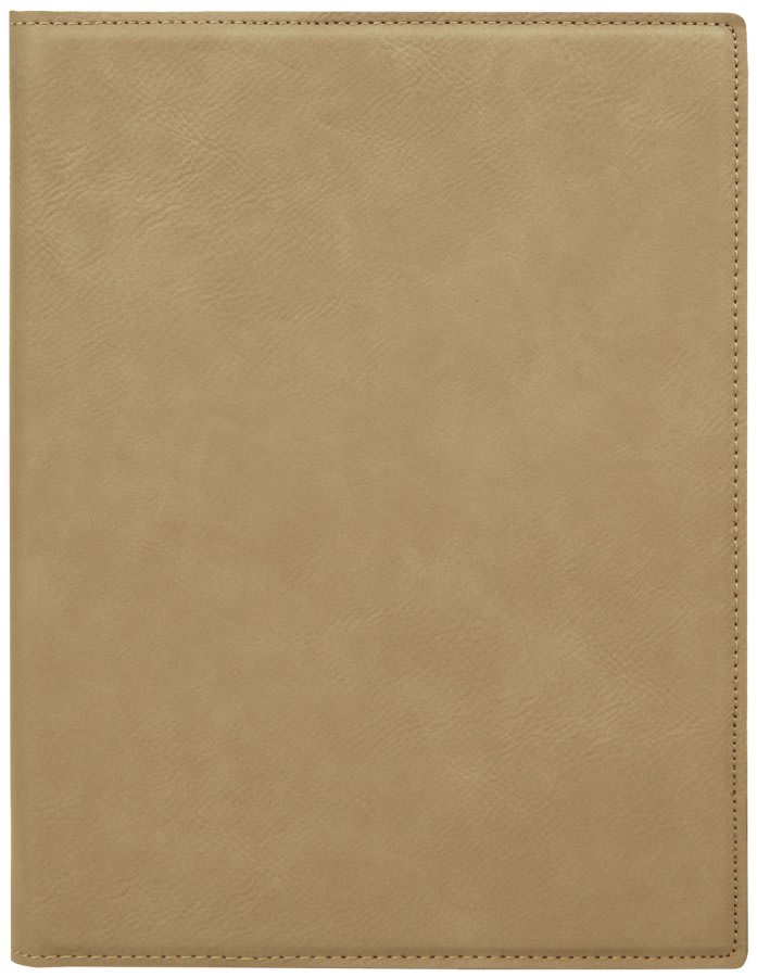 Portfolio Leatherette w/Notepad 7" x 9" Light Brown w/Black Engraving at Artisan Branding Company