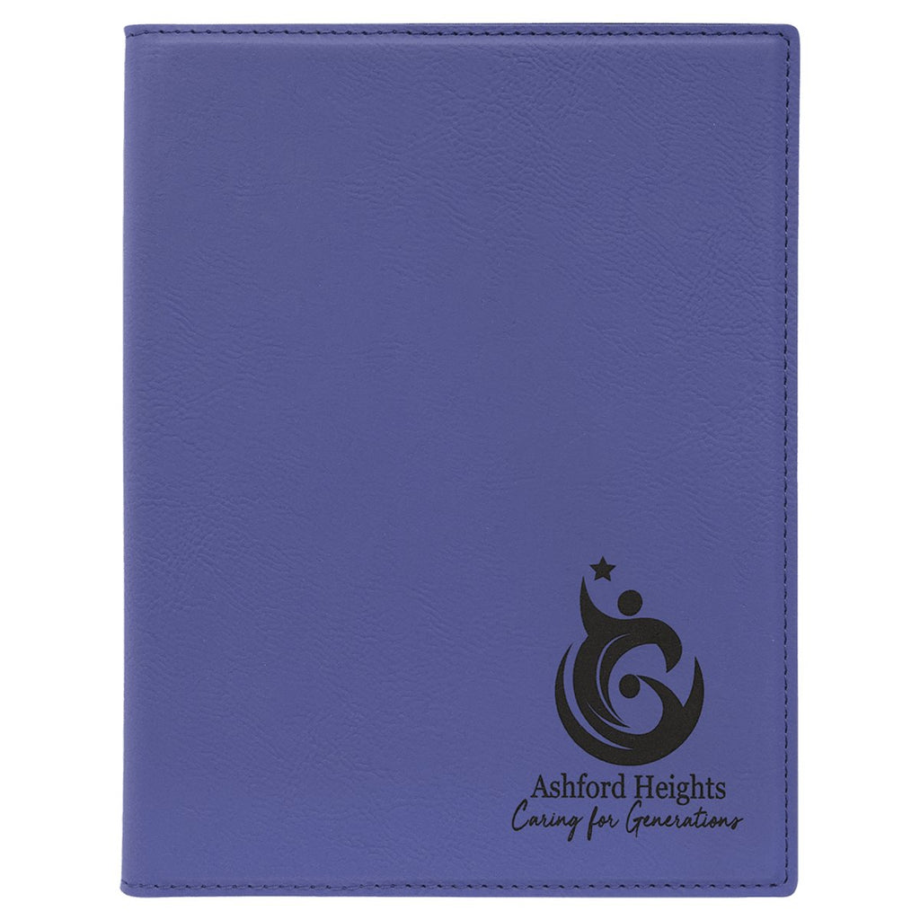 Portfolio Leatherette w/Notepad 7" x 9" Purple w/Black Engraving at Artisan Branding Company