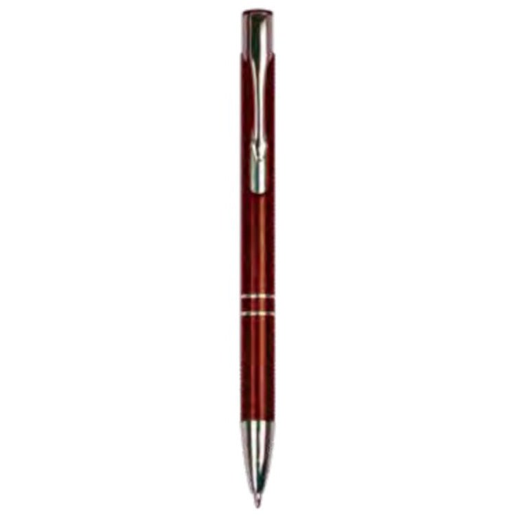 Silver Trim Pen Click Top -Aluminum Burgundy at Artisan Branding Company