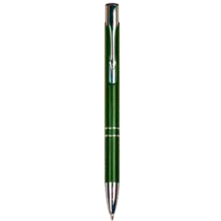 Silver Trim Pen Click Top -Aluminum Green at Artisan Branding Company