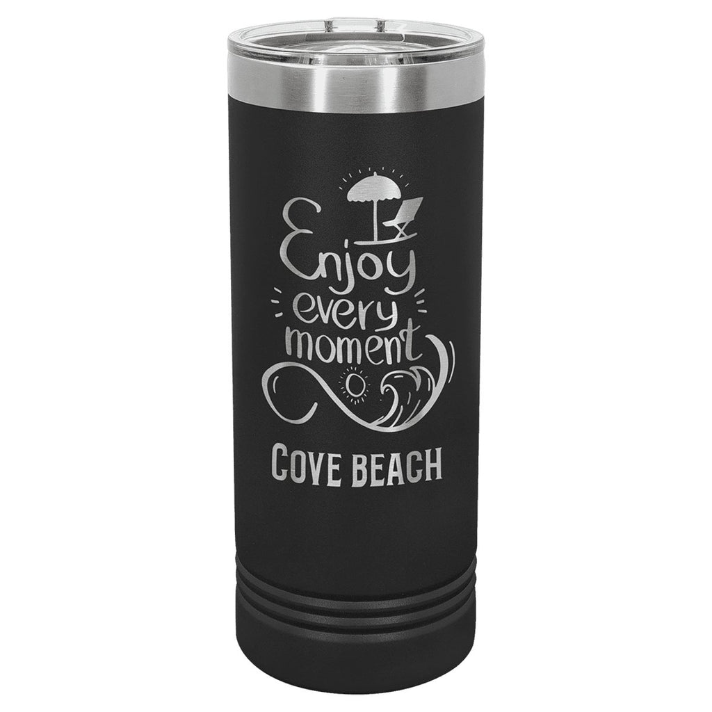 Skinny Tumbler w/Slider Lid 22oz -Polar Camel Black at Artisan Branding Company