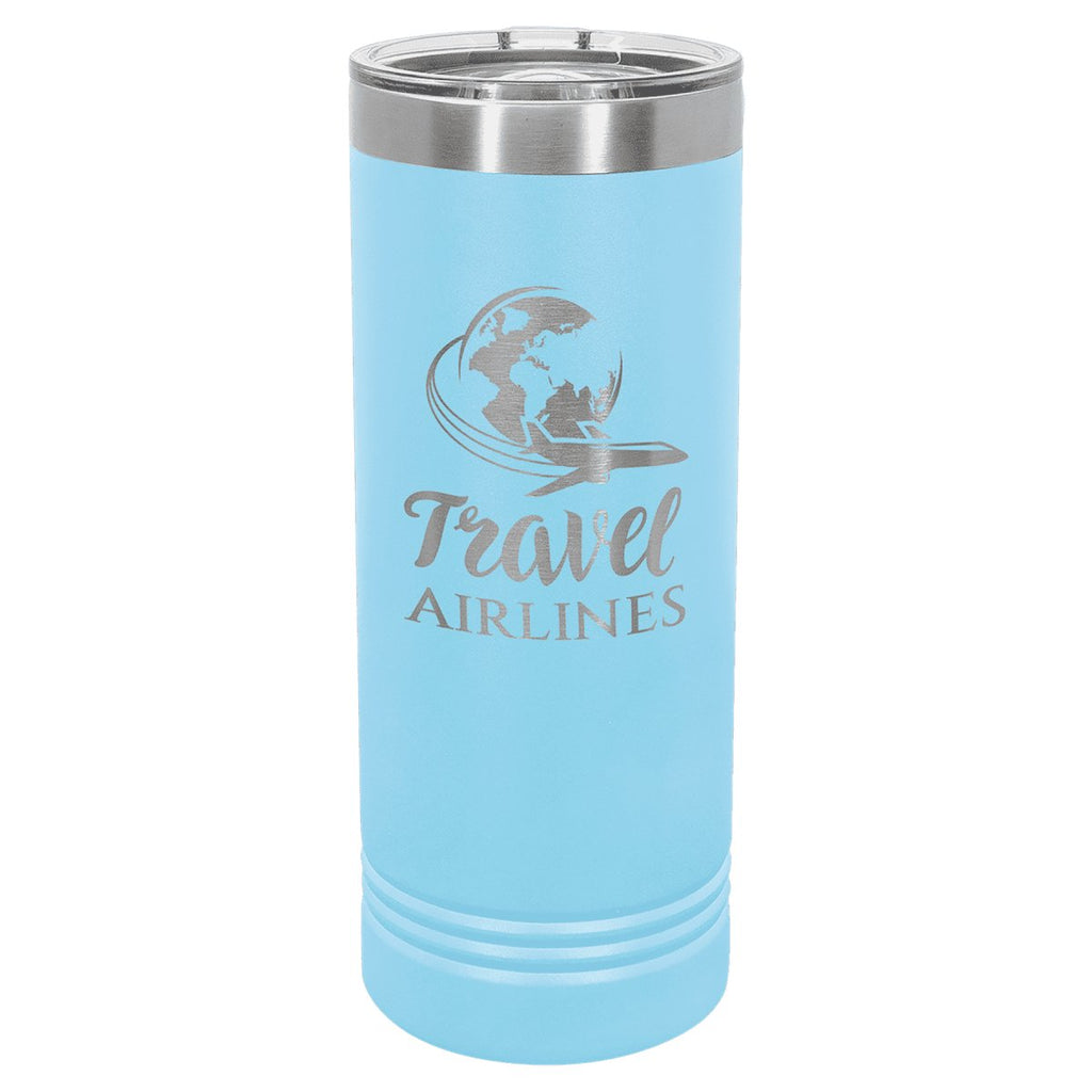 Skinny Tumbler w/Slider Lid 22oz -Polar Camel Light Blue at Artisan Branding Company