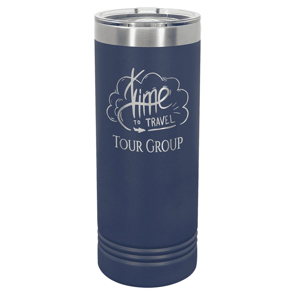 Skinny Tumbler w/Slider Lid 22oz -Polar Camel Navy Blue at Artisan Branding Company