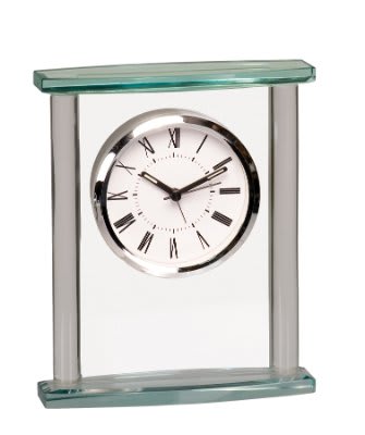 Square Clock with Top and Columns 7" Glass at Artisan Branding Company