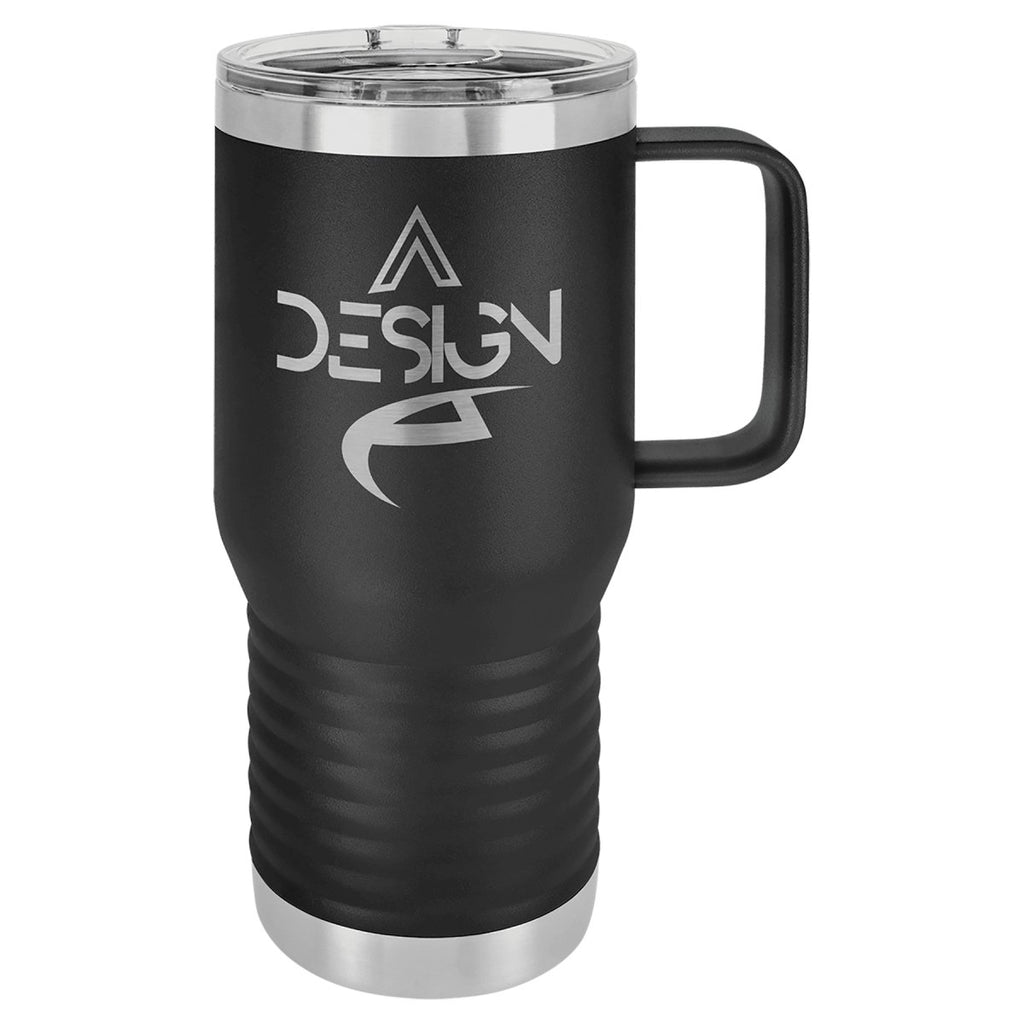 Travel Mug w/Handle & Slider Lid 20oz -Polar Camel Black at Artisan Branding Company